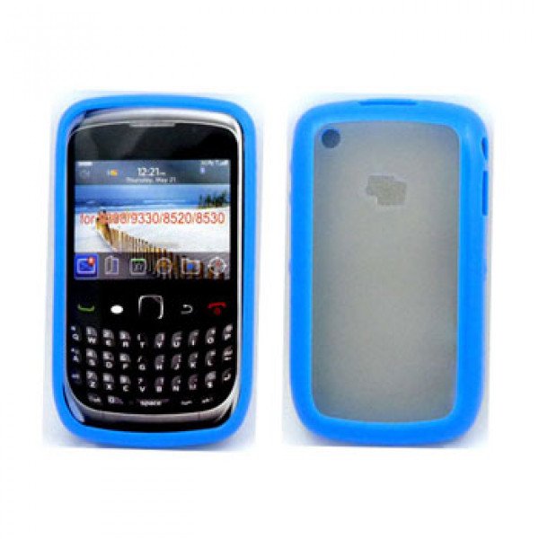 Wholesale Blackberry Curve 8520 9300 Gummy Hybrid Case (Blue)